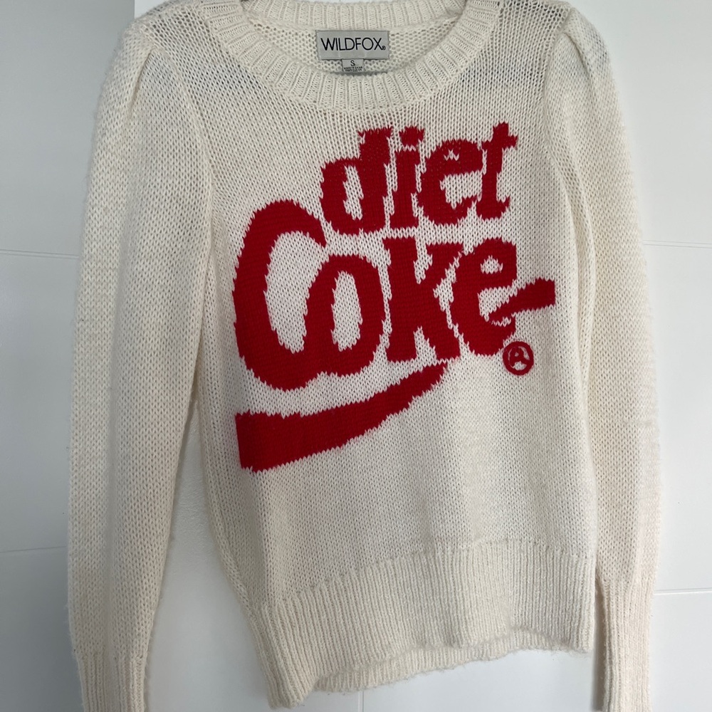 Wildfox Women's Cream Sweater with DIET COKE graphic